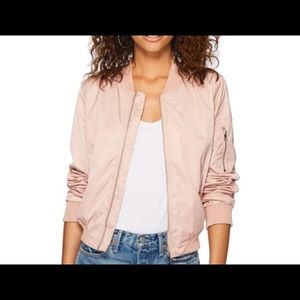 Ci Soni blush leather bomber jacket
